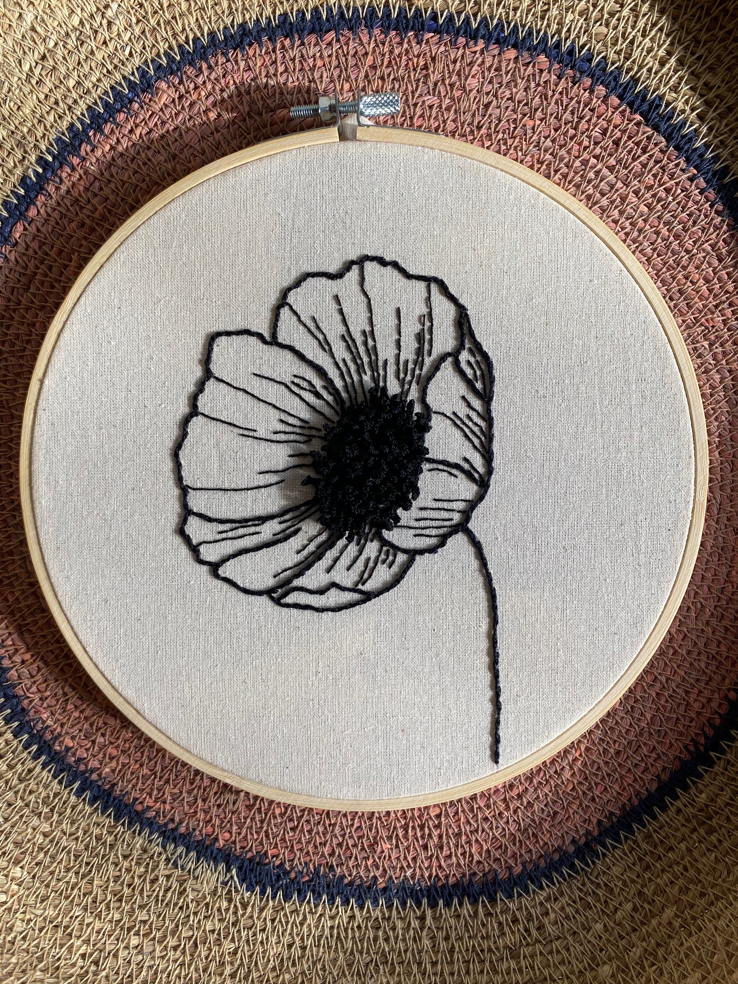 Plantilla Flor Bordada en Relieve